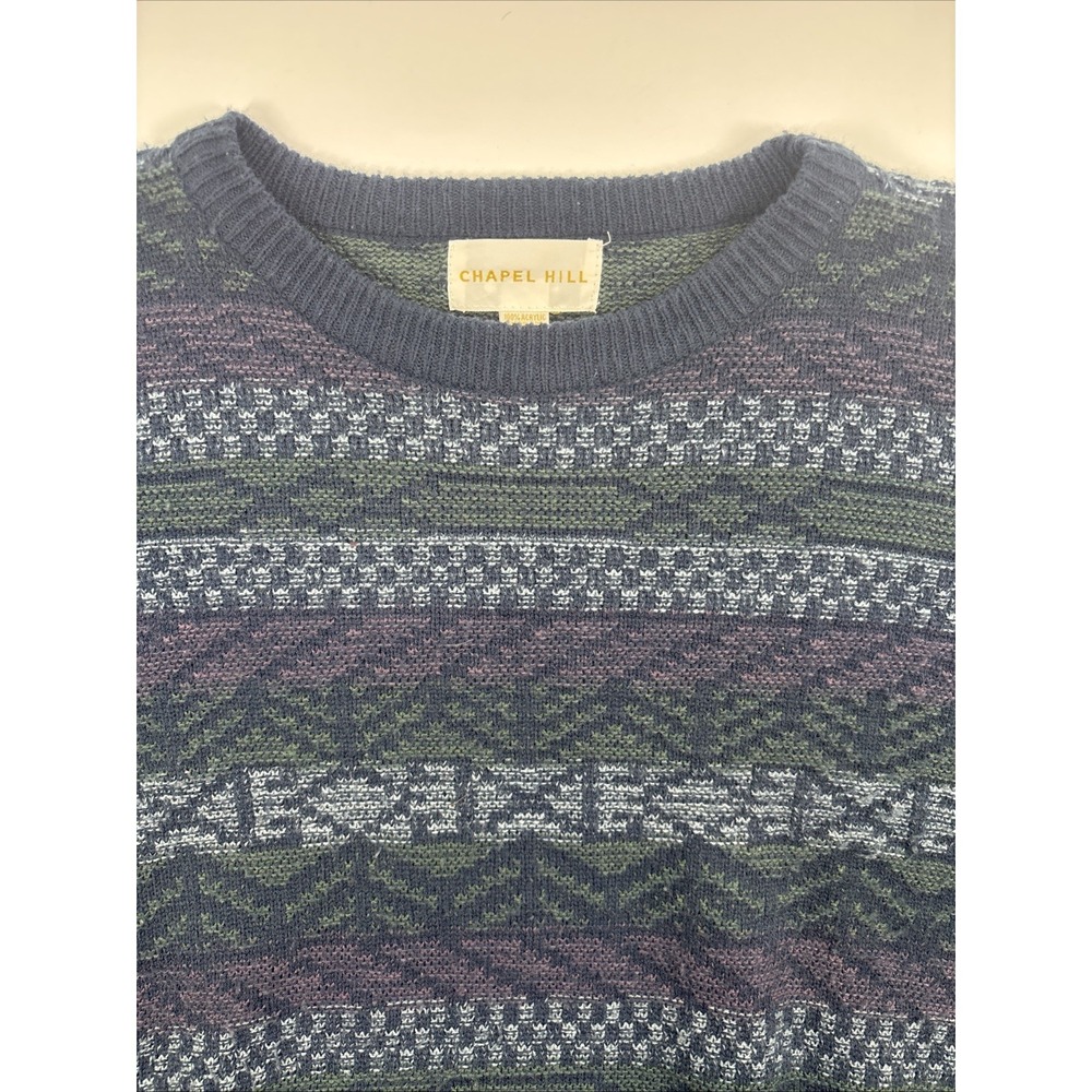 Vintage 90s Chapel Hill Knit Pullover Cosby Sweater Mens Size L Grandpa Golf